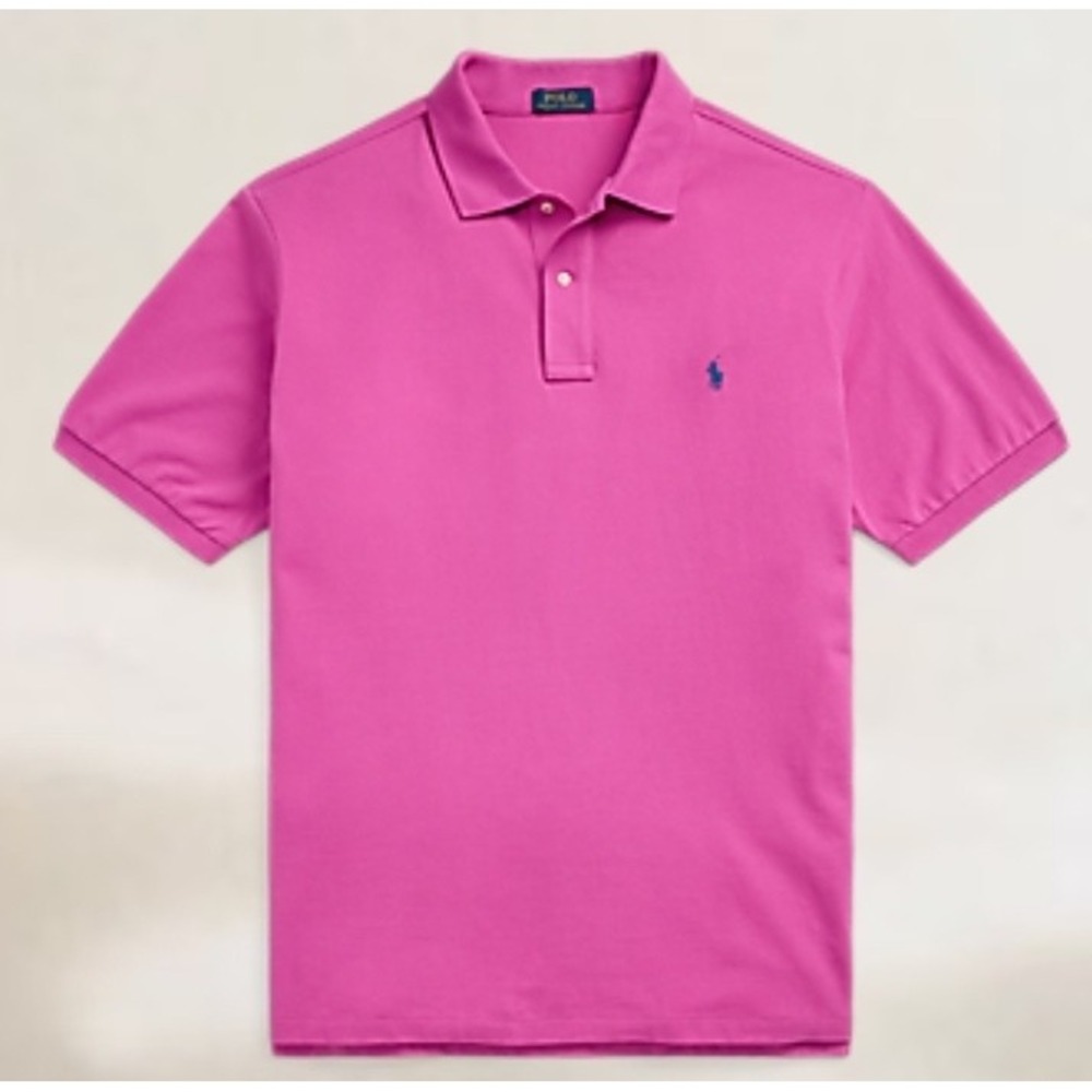 Polo Ralph Lauren Mesh Polo Shirt Pink w/ Blue Pony Men's Size XLT NWT